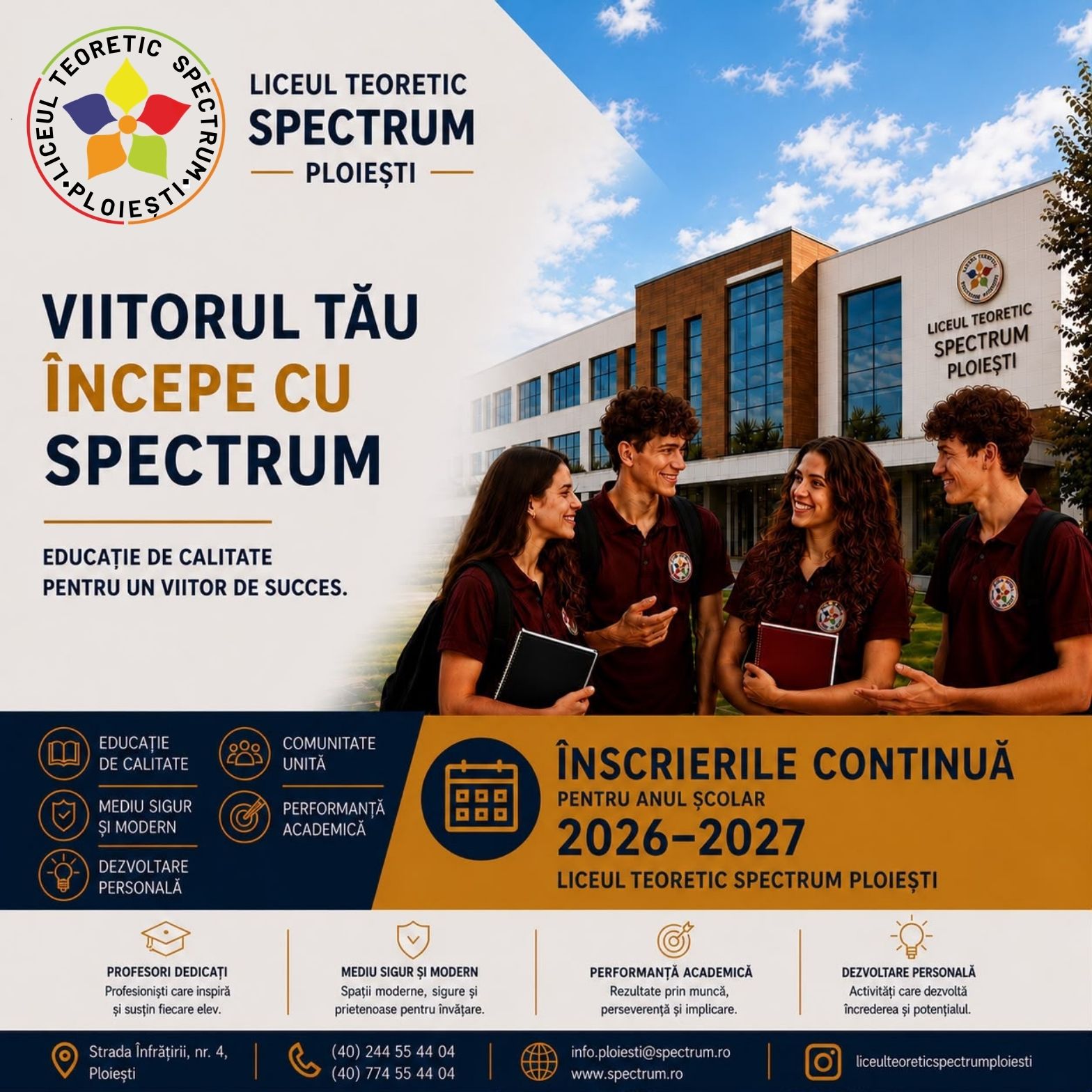 Viitorul tău începe cu Spectrum – Admitere liceu 2026–2027